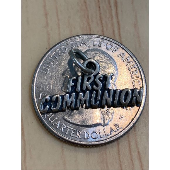 .925 First Communion Sterling Silver Jewelry Charm - Picture 2 of 3